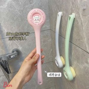 Bàn Chải Chà Lưng Mát Xa Tẩy Tế Bào Chết Bằng Sợi Lông Mềm Tay Cầm Dài Dễ Thương Cho Nhà Tắm