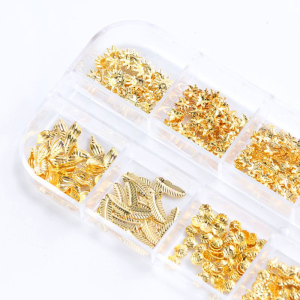 12 Grids/Box DIY Crafts Resin Mold Filler Mixed Glitter Golden Ocean Metal Charms Epoxy Resin Filling Material