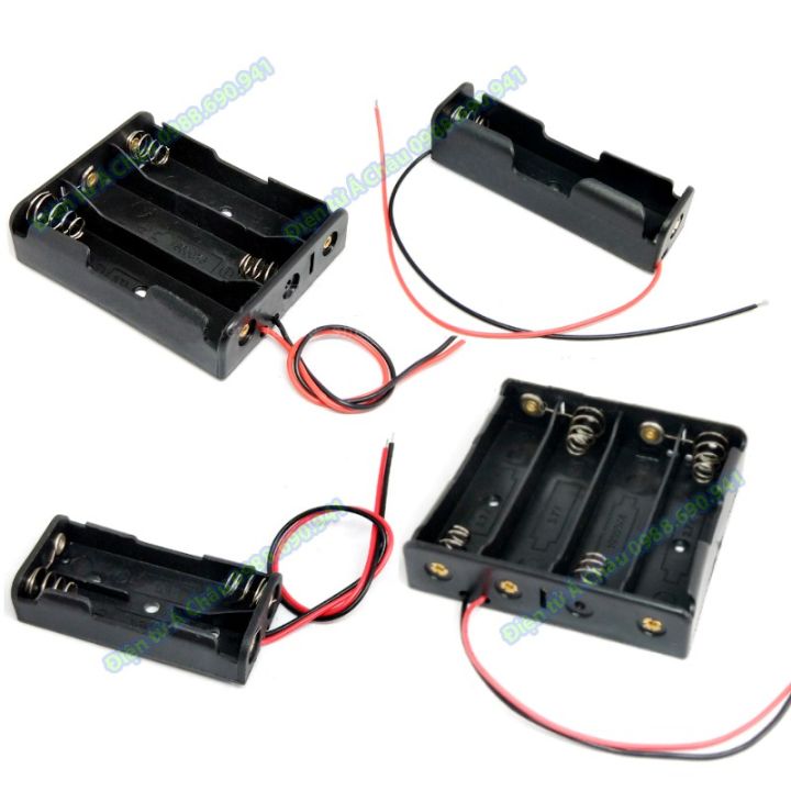 Đế gắn pin 18650 NỐI TIẾP - khay đựng pin có dây - đế lò xo gắn pin 1/2 ...