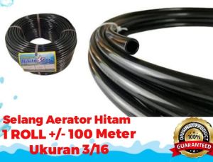 Selang Aerator HITAM Elastis 3/16 1 ROLL Gulung - Slang Gelembung Udara Mesin Filter Air Pompa Aquarium Aquascape Kolam Ikan