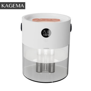 KAGEMA 2L Large Capacity Oil Diffuser Humidifier Air Purifier 2 In 1 4000mAh Built-In Battery Dual Nozzle Electronic Display With Ambient Light Air Humidifer For Room Office