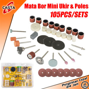 CASTA Paket 105PCS Aksesoris Bor Mini Gerinda Potong Poles Amplas Ukir Logam Kayu Batu Serbaguna Alat Perkakas DIY Lengkap