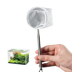 Extendable Aquariums Fish Net With NonSlip Handle Corrosion Resistant Rod And Protective Nettings for Fishtanks Cleaning