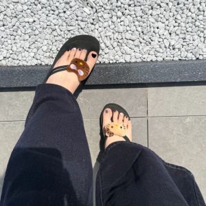 [Free Shipping] Thick-Soled High-Heeled Flip-Flops For Women Cute Cat Design Wedge Heel Non-Slip Beach Sandals For Summer Outdoor Wear