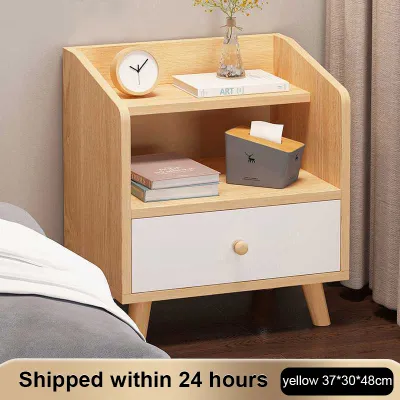 KEKEE Bedside Table Cabinet With Drawer Storage Side Table Bedroom Bedside Drawer Modern Wooden Leg Meja Tepi Katil Almari Sisi 床头柜