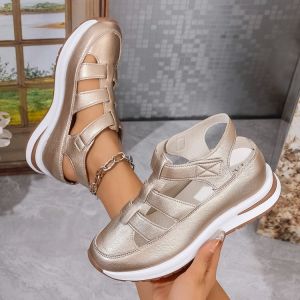 Free Shipping Hollow-Out Casual Sandals For Women New Summer Styles Versatile And Lightweight With A Platform Sole And Hidden Heel For Added Height