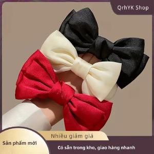 Hàng có sẵn✨ Pháp Bow scrunchie đàn hồi tóc Tie thanh lịch satin tóc Tie sang trọng kết cấu Phụ kiện cho sử dụng hàng ngày phụ nữ tóc phụ kiện