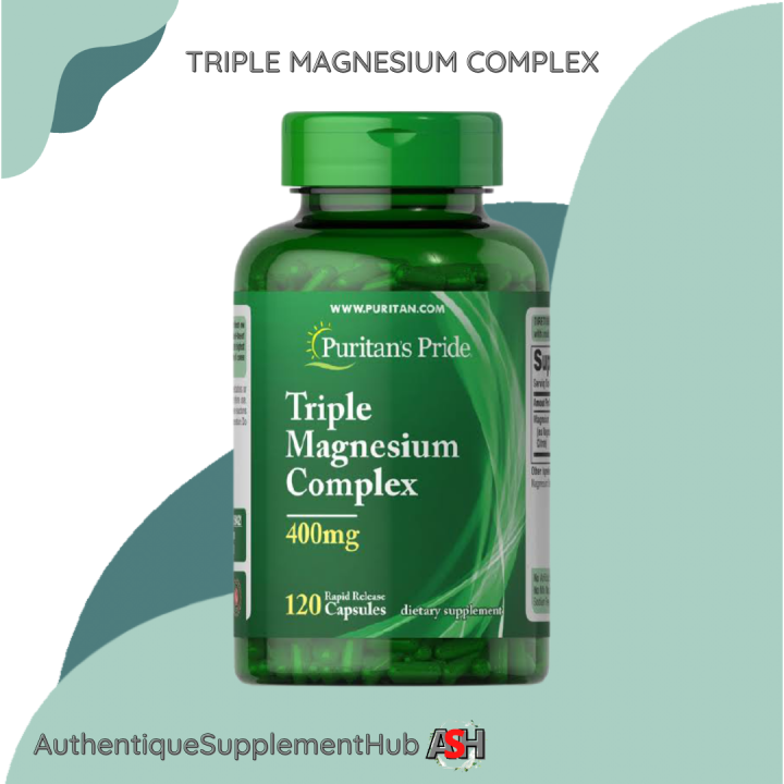 Puritan’s Pride Triple Magnesium Complex 400 mg 120 Capsules Lazada PH