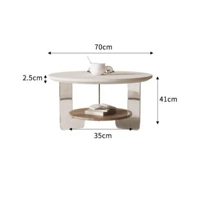 French cream style acrylic coffee table round living room household small apartment creative simple minimalist