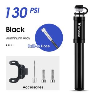 West Biking YP0711136 Pompa Mini Pump Ban Sepeda Motor Selang 130 PSI