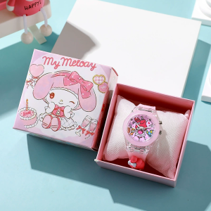 Kuromi Cartoon watch for students childrens silicone strap digital small dial luminous figurine quartz watch