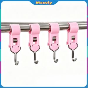 Masely 4Pcs Hook Clips Multi-Purpose Non-Marking Clothes Durable Clamp Hooks