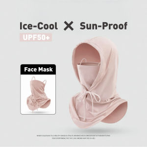 【SG 🚚】3-in-1 Ice Silk Sun Protection Mask & Hat Set Super Cooling Quick-Drying Breathable Outdoor Travel Face Mask