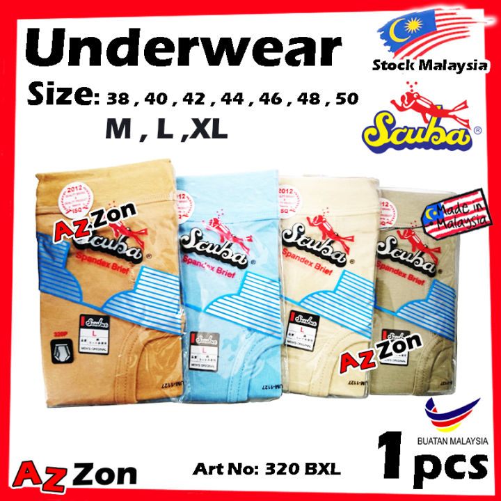 Scuba Underwear Seluar Dalam Lelaki Spandex BRIEF Best Quality Men's Cotton Underwear 100