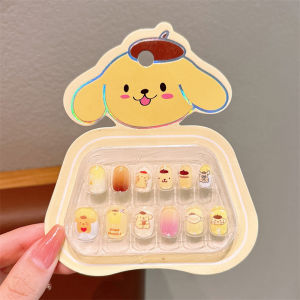 สติกเกอร์ติดเล็บมีกาวสำหรับเด็กผู้หญิง1ชุดสติกเกอร์ติดเล็บสำหรับเด็กลาย Hello Kitty Cinnamoroll Kuromi