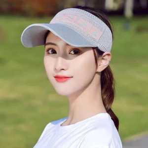 WDS Topi Senam Wanita Summer Zumba Topi Knit Visor Sport Baseball Rajut Katun Sepeda Pantai Sunshade T6 F15
