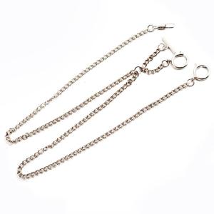 Classic Pocket Watch Double Albert Chain T-Bar Watch Chain Link Vintage Heavy Duty Pocket Chain Men Fashion Accessories
