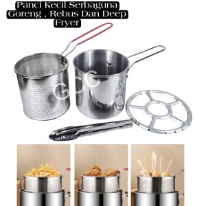Panci Mini Multifungsi Stainless Steel 12CM Kapasitas 1.2L  - Warna Silver