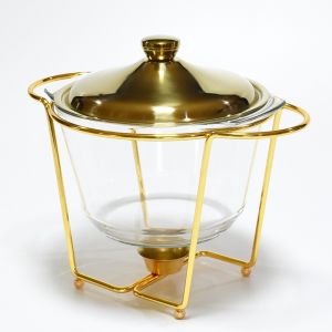 Hot Pot Container Glass Alcohol Restaurant Food Heating Container Square Hot Pot Buffet Stove