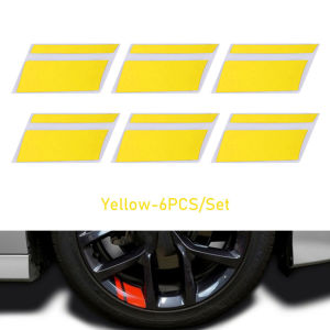 6Pcs Stiker Sticker Velg Mobil L Stiker Velk Mobil Motor Sepeda Cutting Sticker - Hitam Merah Putih Kuning