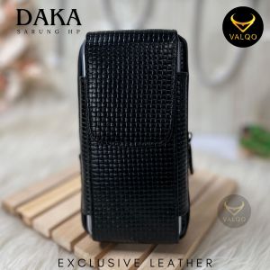 [VALQO] DAKA Sarung HP Kulit Sapi Dompet HP 2 Slot Muat HP Hingga 67 inch