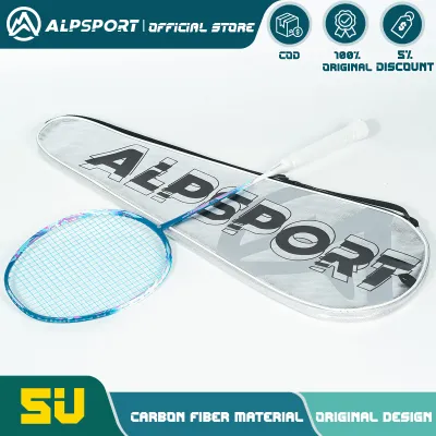 ALPSPORT. Cyberpunk carbon fiber badminton racket gift box set ultra-light 5U T800 full carbon supports 22-28LBS 100% authentic unisex professional competition single racket.sbpk