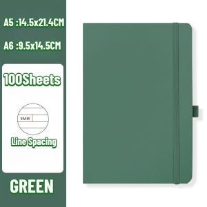 A5/A6 Notebook with Strap 100Sheets PU Leather Cover Mini Notepads Multiple Colors