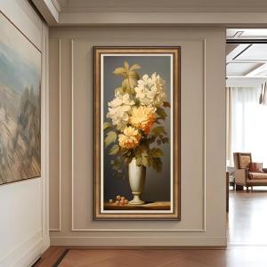 Entryway decorative painting American style hung opposite the door European-style corridor vintage oil painting French-style living room wall art