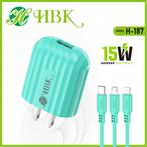 15w Single Usb Port Charger Fast Charging Compatible for andriod v8 type c and iphone ( h187 )
