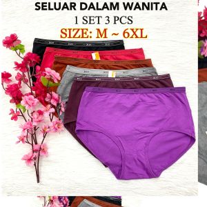 [M~6XL]Spender Cotton Women [XB] Underwear Women BERBALOI Seluar Dalam 👏棉质中腰女装内裤