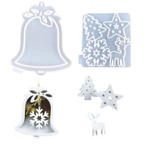 Christmas Pendant Wall Hanging Molds Silicone Molds Handmade Easters Bells Ornament Molds Plasters Molds Castings Molds