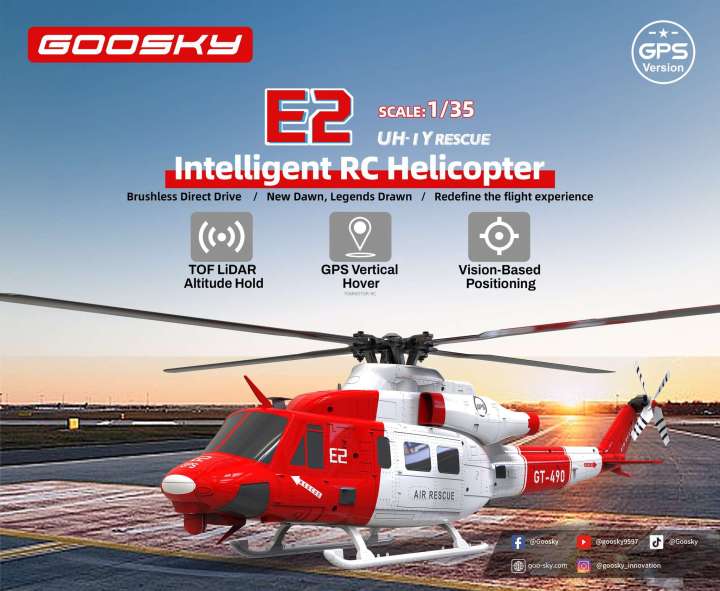 GOOSKY E2 1:35 E2 Rescue Edition GPS RTF/BNF Mode 2 (Left Hand Throttle ...
