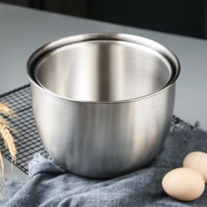 Thick Deepened Stainless Steel Egg Mix Bowl Multi‑purpose Food Mixing Container for Cooking