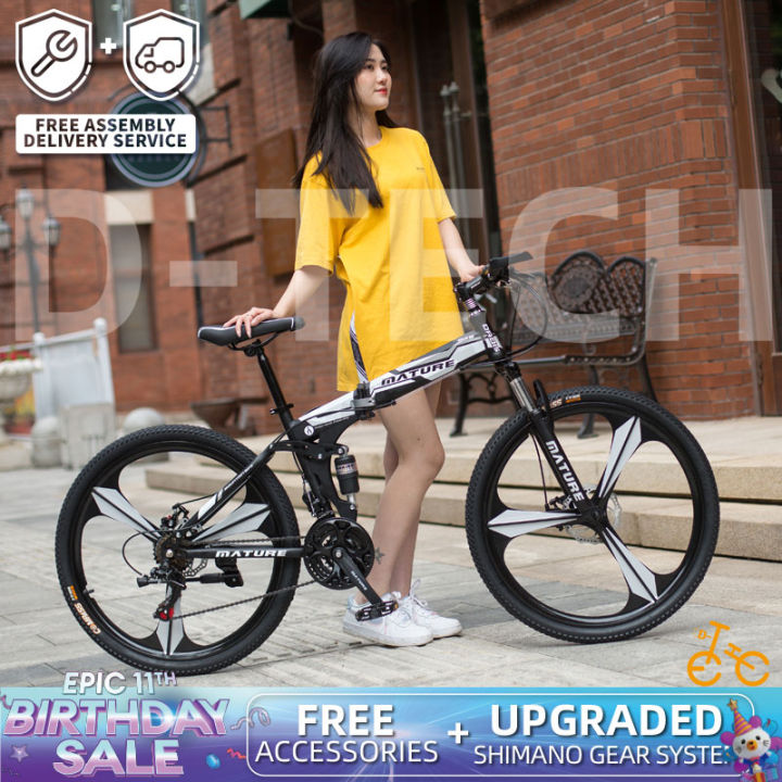 Ready Stock Mature High End Foldable Mountain Bike Folding Bike Foldable Bicycle Shimano Gear System Disc Brake Lazada Singapore