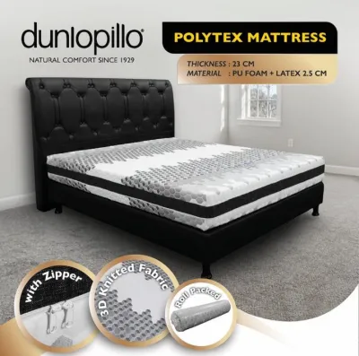 Dunlopillo POLYTEX MATTRESS With Zipper and Roll Packed Box