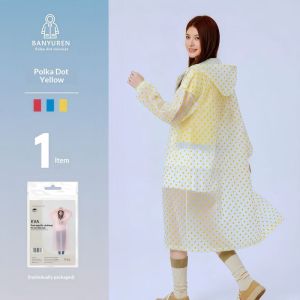 SERENEGLOW Fashionable Polka Dot Raincoat for Adults - Waterproof Long Style for Outdoor Travel Concerts & Music Festivals