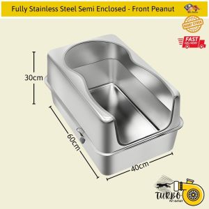 Kotak Pasir Kucing Keluli Tahan Karat / Fully Stainless Steel Litter Box Semi-Enclosed