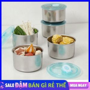 Hộp Đựng Thực Phẩm Tủ Lạnh Inox 304 TRÒN Có Nắp Đậy Kín  Ngăn Mùi Đa Năng Tiện Lợi - KHAY INOX KHÔNG GỈ ĐỰNG THỰC PHẨM CAO CẤP - Hộp Inox Thức Ăn Bảo Quản Thức Ăn Trong Tủ Lạnh Gọn Gàng