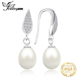JewelryPalace 7-9mm Freshwater Pearl 925 Sterling Silver Dangle Drop Earrings for Women Fashion Trendy Gift Jewelry New Arrival