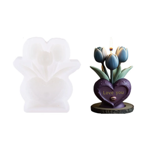 Flowers Silicone Mould Heart Tulips Molds Ornament Molds Plasters Molds Casting Molds Epoxy Resin Molds