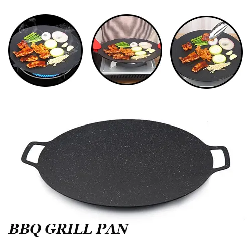 New Korean Round Grill Pan Cast Iron Frying Pan Flat Non stick Pan Cooker BBQ Accessories Lazada PH