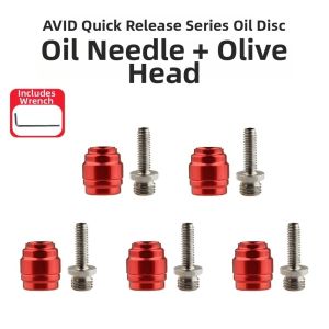SQMETR 1/2/5/10sets Thép không gỉ Hợp nhôm dầu đầu olive Đỏ Đường kính ngoài của ống dẫn dầu 5mm Xe đạp leo núi Olive Head Phanh đĩa thủy lực toàn dải AVID Thích hợp cho SRAM