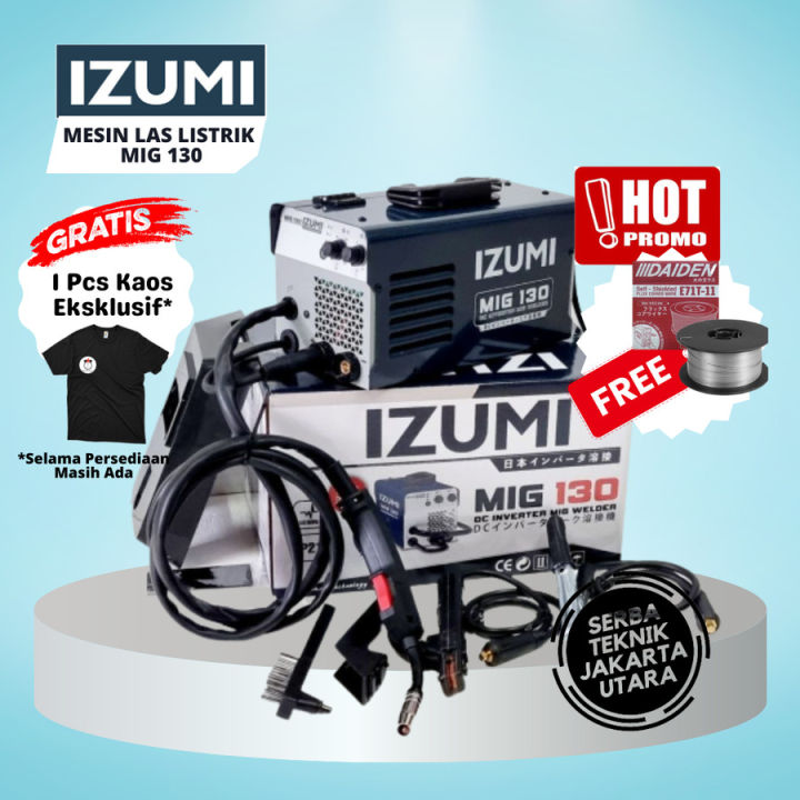 izumi-mig-130-mesin-las-mig-tanpa-gas-co2-130-a-flux-core-japan