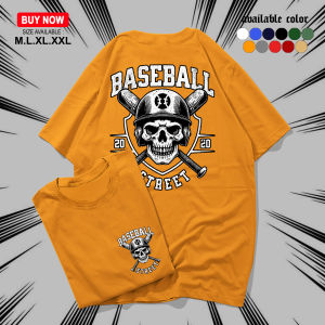 KAOS DISTRO SKULL BASEBALL STREET - KAOS PRIA DAN WANITA LENGAN PENDEK UKURAN M.L.XL.XXL ATASAN KERAH BULAT BERBAHAN KATUN - ATASAN PRIA WANITA COD