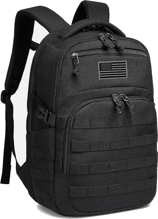 Military tactical backpack, black tactical backpack MOLLE backpack small tactical  backpack assault bag samurai tactical backpack used for outdoor hiking and  hunting tactical backpack for men(Black)