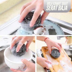 BOLA KAWAT / SABUT BOLA KAWAT PENCUCI PIRING / SIKAT SERAT BAJA / BOLA BAJA