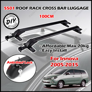 ⚠️ 5501 (100cm) Car Roof Rack Roof Bar Roof Carrier Cross Bars Luggage Roof Rack Carrier Bicycle Carrier Box Anti-theft Lock/Cross Bar Roof Bar Rak Bumbung Rak Bagasi Kereta - TOYOTA INNOVA 2005-2015