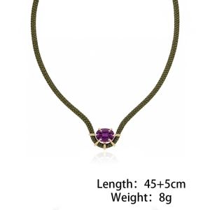 DIVATEN Crystal Pendant Teardrop Oval Pendant Necklace Colorful Colorful Zincon Jewelry Gift Zircon Necklace Luxury Boho Style Fashion Necklaces Women