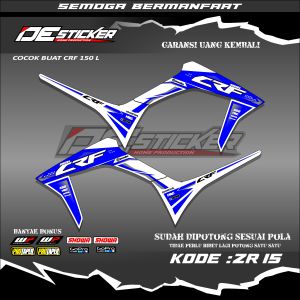 Striping Stiker Variasi List Motor Honda CRF 150 L-Stiker List Semi Full Free Laminasi Kanan Kiri Anti Gores Kode ZR 15