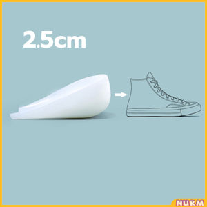 Nurm 2.5cm 3.5cm Height Increased Shoe Insoles Taller Insert Elasticity Heel Cup Invisible Pad Cushion